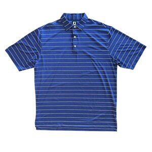 FootJoy FJ Polo Shirt Men’s XL Navy Blue Embroidered Logo Golf Performance